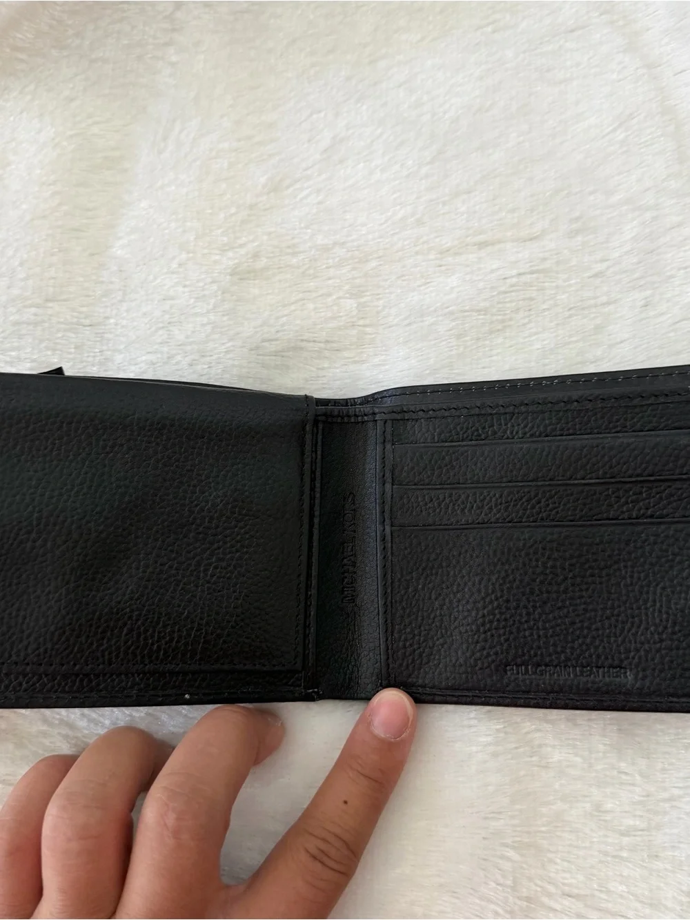 Michael Kors Mens Full Grain Leather Passcase Bifold Wallet ID